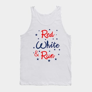 Red, White and Run Tank Top